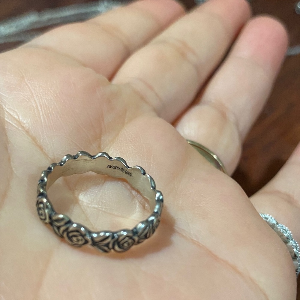 Avery Silver Floral Band